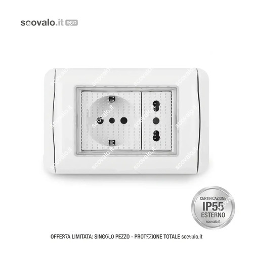 Placca stagna presa schuko - placca,